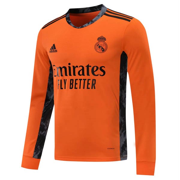 Camiseta Real Madrid 2ª Kit ML 2020 2021 Naranja